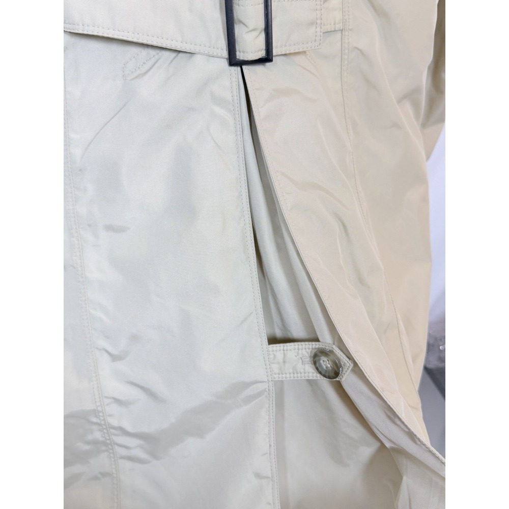 Eddie Bauer WeatherEdge Trench Coat Womens Medium Beige Rain Jacket Minimalist - Picture 15 of 16